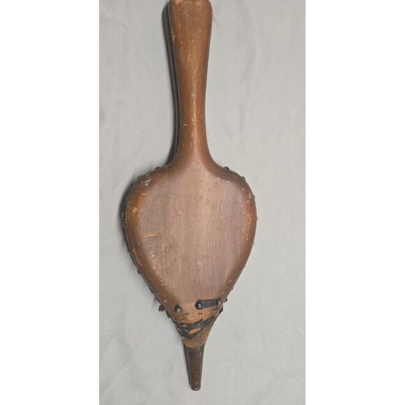 Vintage Fireplace Bellow Wood  Leather Works - Picture 2 of 5